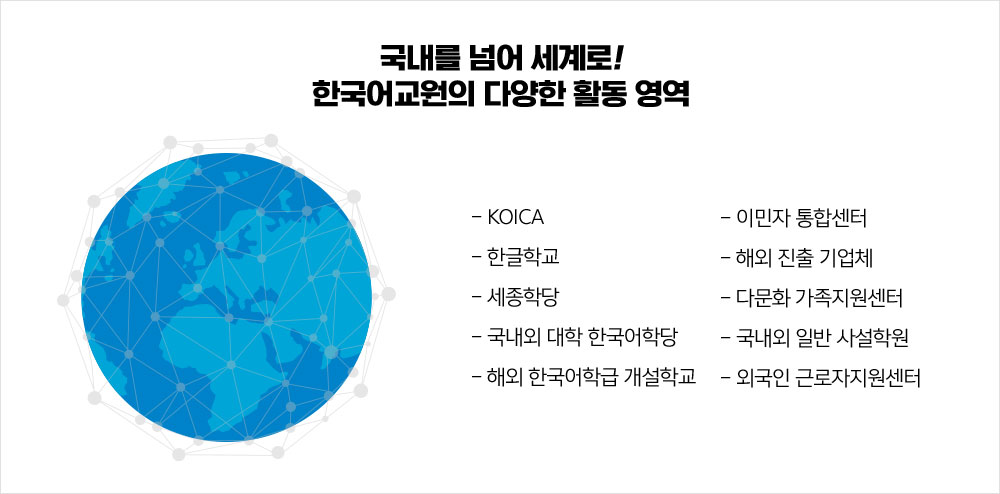 국내를넘어 세계로! 한국어교원의 다양한 활동영역
